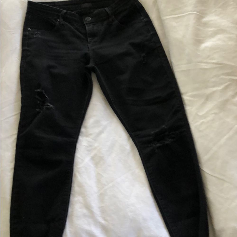 Rta Distressed Off Black Jeans - Gem